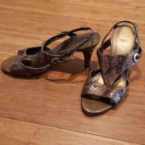 Faux Python print Slingback Sandals